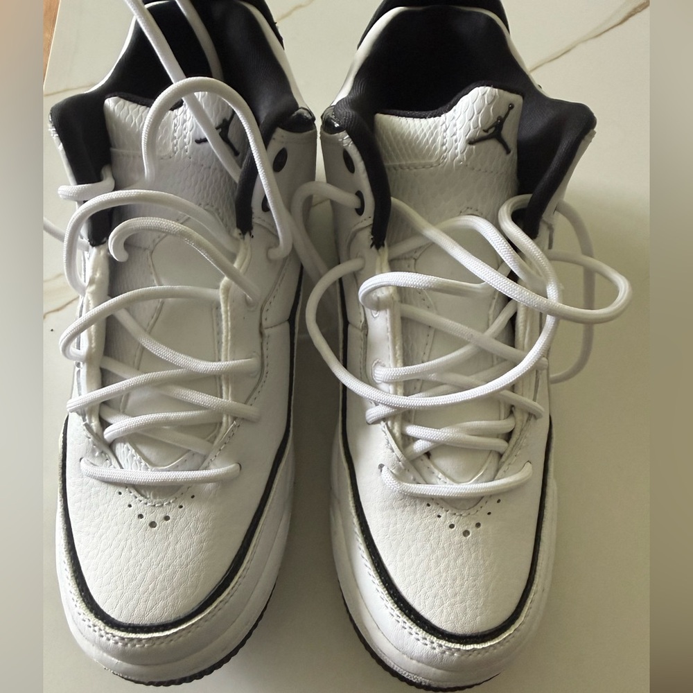Jordan Boys White and Black Sneakers